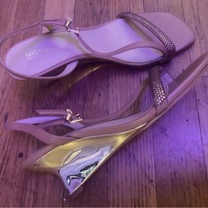 Michael Kors gold wedge heel